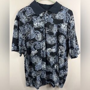 Harley Davidson Motorcycles Advertisement All Over Print Polo Shirt Mens Medium